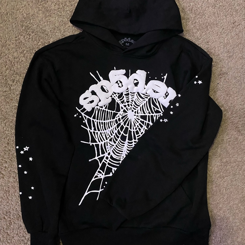 Black Spider Web Hoodie size m